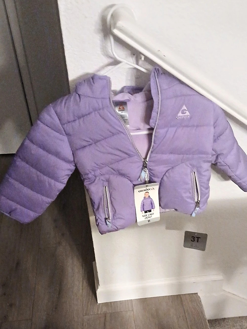 Gerry Kids' Lined Jacket Purple Puffer Jacket Size 3T NWT Hooded Pockets